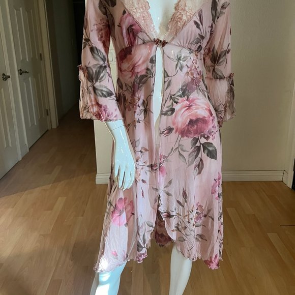 CLAIRE PETTIBONE VINTAGE ROSE ROBE SIZE S SMALL - Picture 2 of 7
